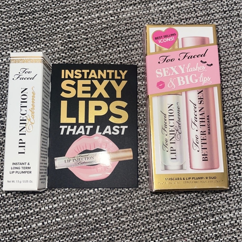 Too Faced Lip Injection Extreme and Better Than Sex Mascara Bundle